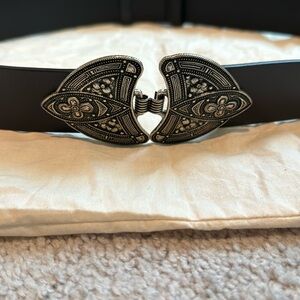 ba&sh Black Belt with Silver Buckle